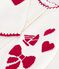 C&aacute;rdigan infantil de lana y algod&oacute;n con estampados blanco/rojo
