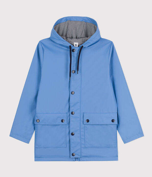 Ic&oacute;nico impermeable encerado fabricado con materiales reciclados azul