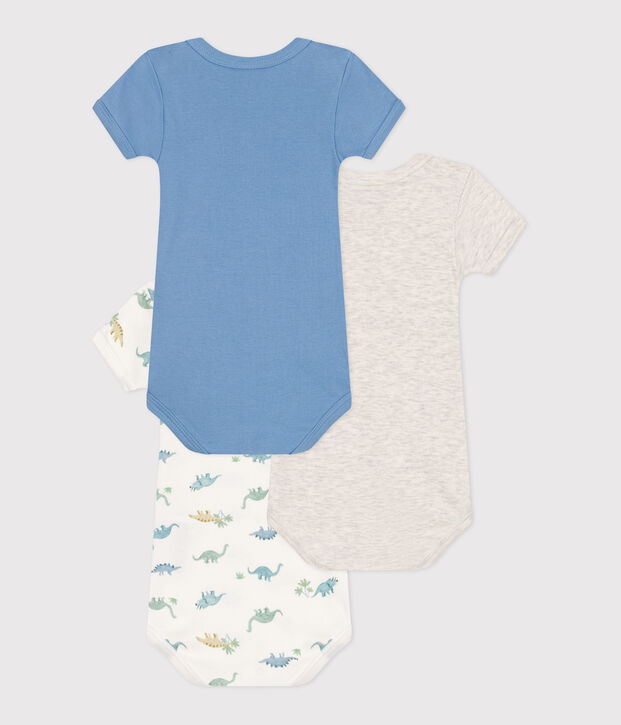 Juego de 3 bodis estampados de algod&oacute;n de manga corta para beb&eacute; multicolor