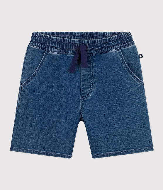 Pantalón corto de tejido vaquero para niño azul BLEU DELAVE