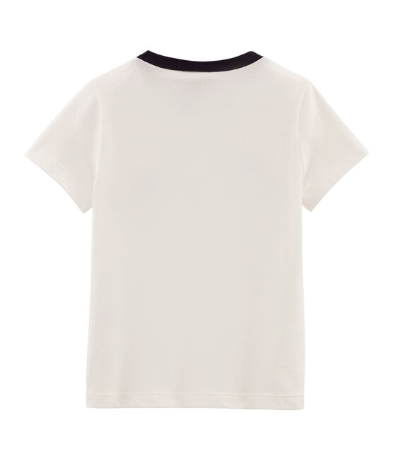 Camiseta manga corta infantil para niño blanco MARSHMALLOW