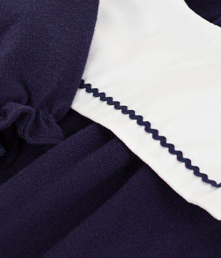 Mono corto de algod&oacute;n con cuello marinero para beb&eacute; azul