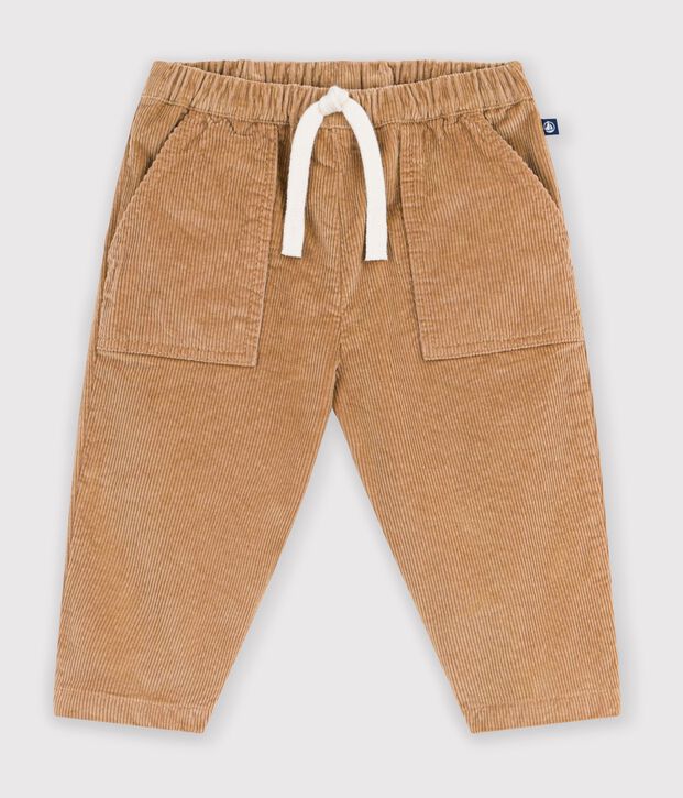 Pantal&oacute;n de terciopelo liso para beb&eacute; LATTE