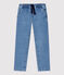 Pantalón regular de tejido vaquero claro para niño azul DENIM BLEU