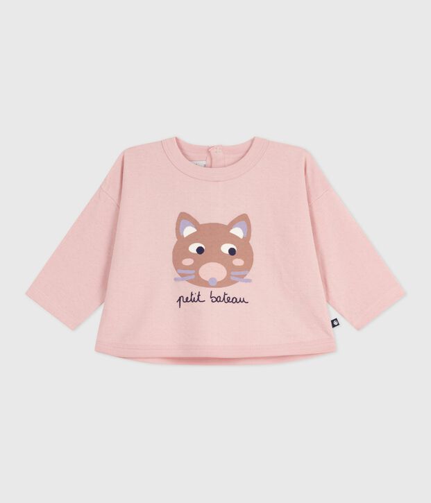 Camiseta de algod&oacute;n de manga larga con estampado de gato para beb&eacute; JOLI