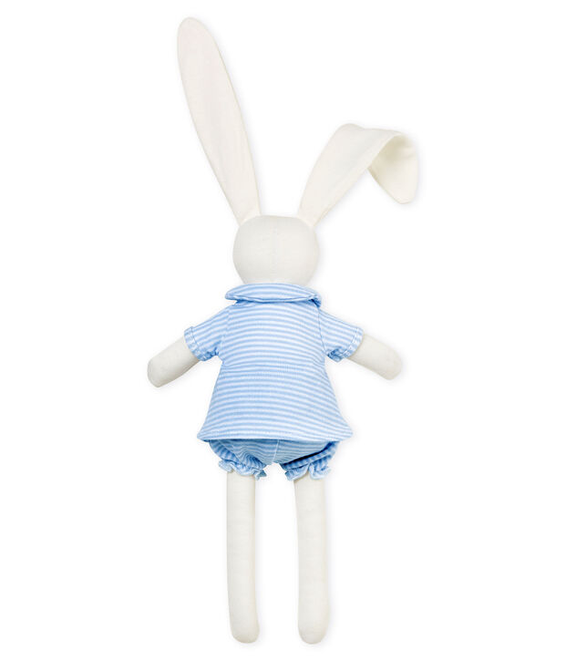 Dud&uacute; con conejito vestido azul/blanco