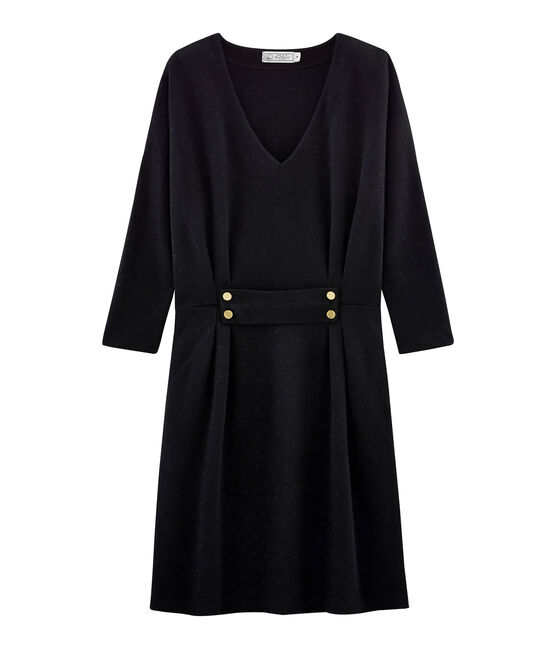 Vestido ajustado con manga larga para mujer negro NOIR/negro LUREX NOIR