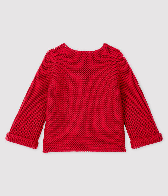 Cárdigan de lana y algodón para bebé niña rosa POPPY