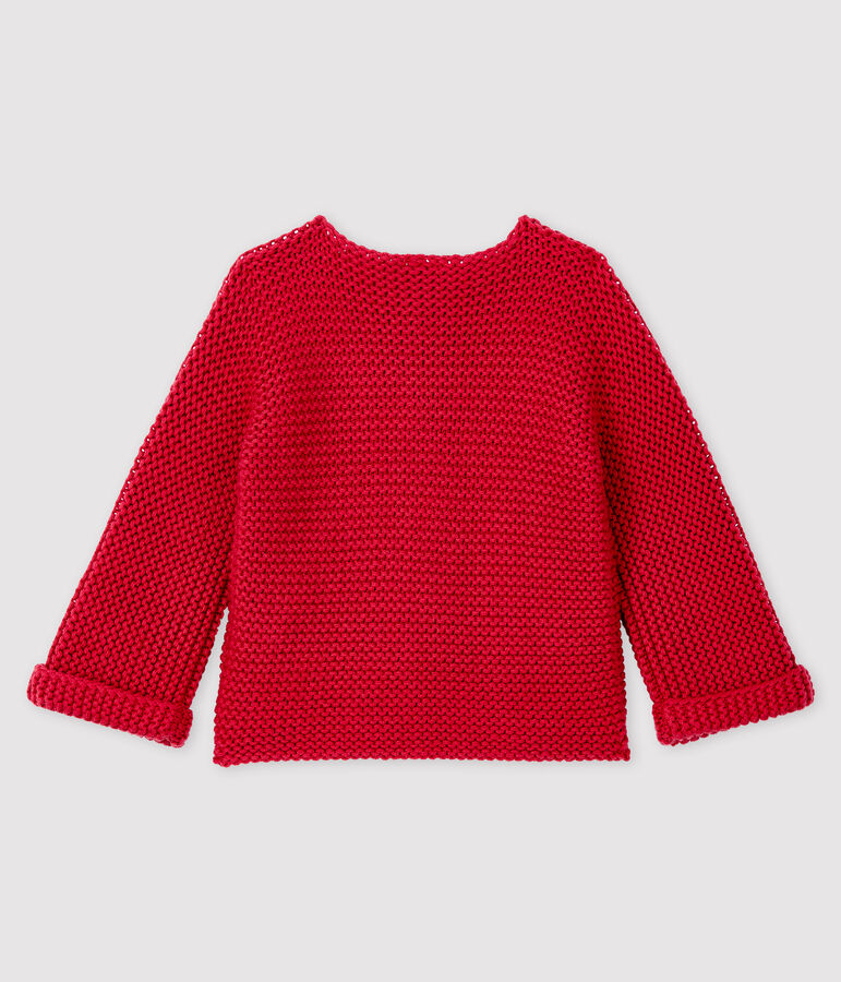 C&aacute;rdigan de lana y algod&oacute;n para beb&eacute; ni&ntilde;a rosa