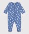 Pijama de mulet&oacute;n con estampado de corazones para beb&eacute; azul/blanco