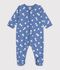 Pijama de mulet&oacute;n con estampado de corazones para beb&eacute; azul/blanco