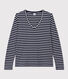 Camiseta LA RECTA de algodón con cuello de pico para mujer