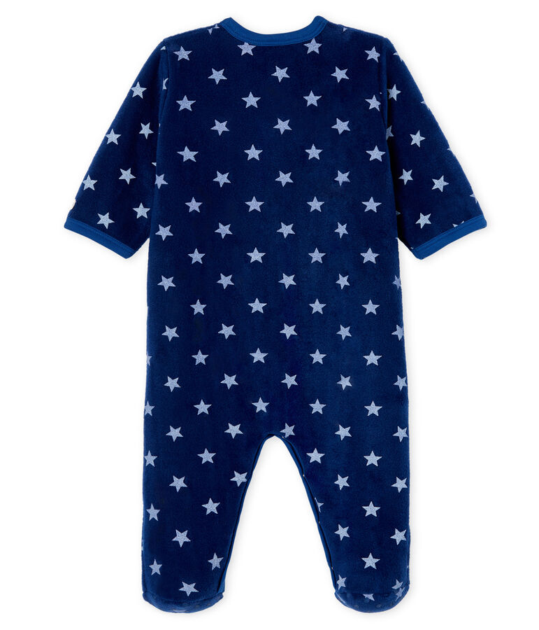 Sobrepijama de polar para beb&eacute; ni&ntilde;o azul/blanco