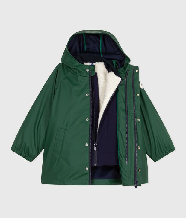 Chubasquero infantil 3 en 1 verde/azul