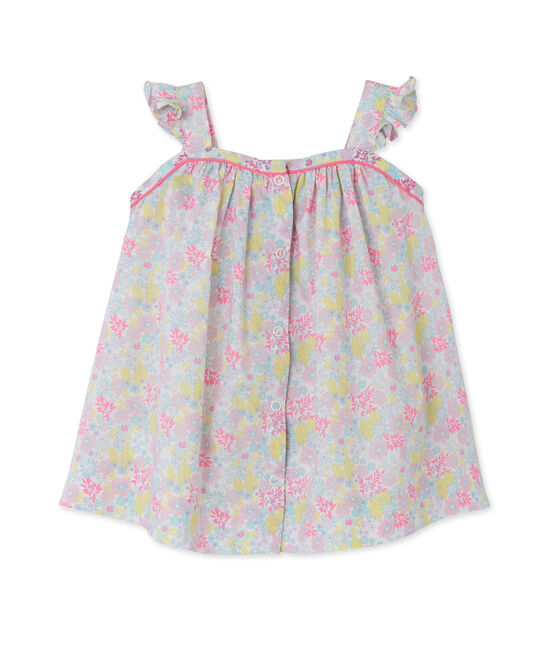 Vestido estampado para bebé niña blanco ECUME/blanco MULTICO