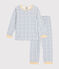 Pijama infantil de terciopelo con estampado de cohetes blanco MARSHMALLOW/blanco MULTICO