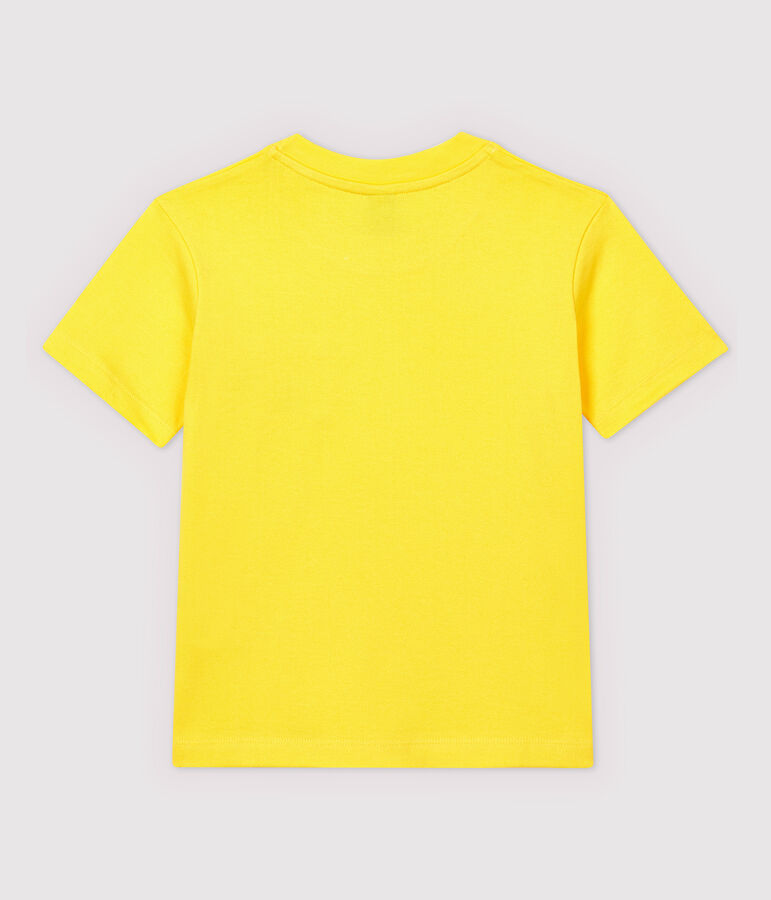 Camiseta de manga corta de punto de ni&ntilde;o amarillo