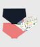Juego de braguitas infantiles de algod&oacute;n de talle alto con estampado multicolor