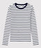 Camiseta de algodón L'ICONIQUE con cuello redondo para mujer blanco MARSHMALLOW/azul SMOKING