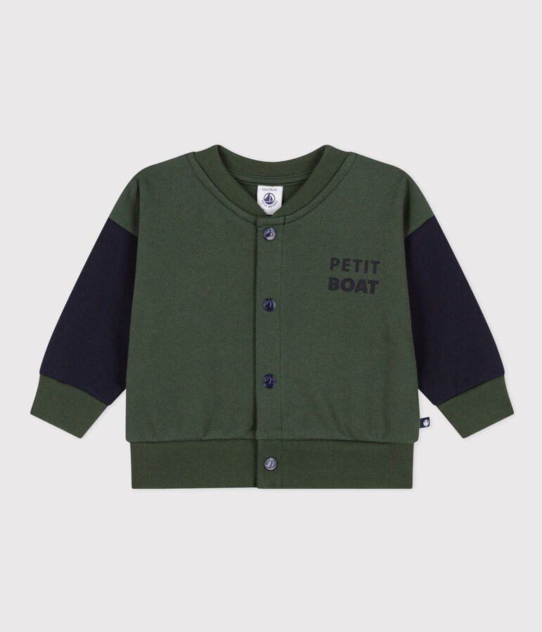 Chaqueta de b&eacute;isbol de mulet&oacute;n de beb&eacute; verde/azul