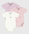 Juego de bodies cruzados y estampados de manga corta de algodón para bebé variante 1