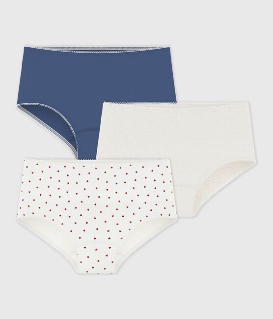 Juego de culottes infantiles de algodón y elastano con estampado de corazones variante 1