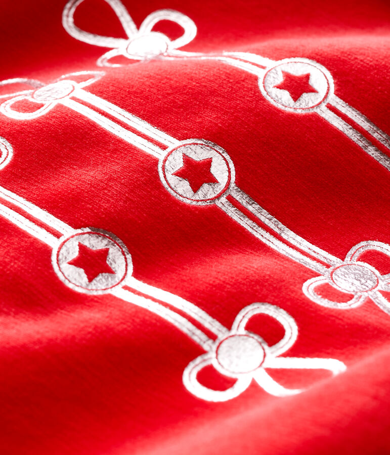 Pelele de terciopelo para beb&eacute; rojo