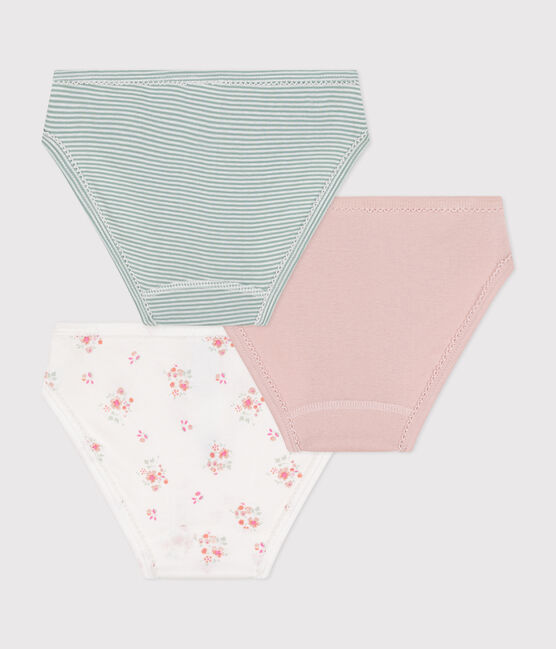 Juego de 3 braguitas infantiles de algodón con flor variante 1