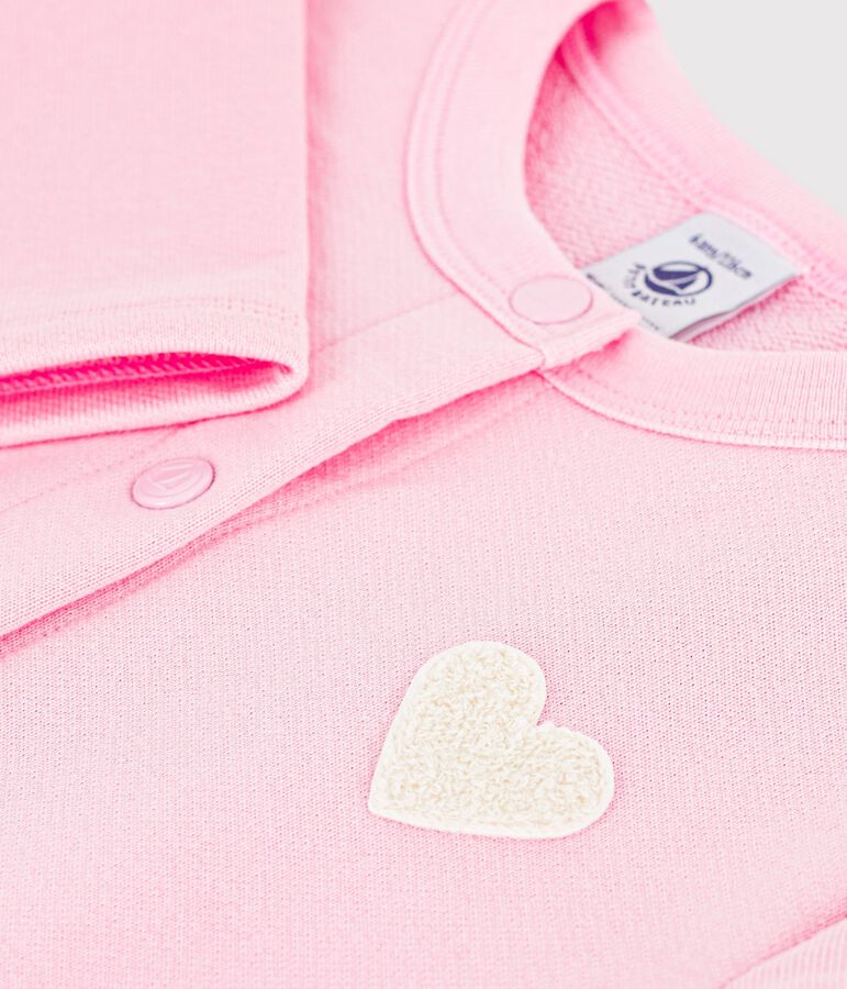 C&aacute;rdigan infantil liso de algod&oacute;n rosa