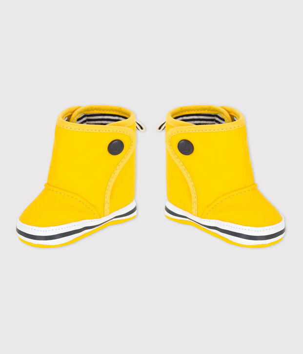 Patucos tipo botas de agua amarillo