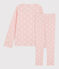 Pijama con estampado de estrellas de niña de algodón rosa MINOIS/blanco MARSHMALLOW
