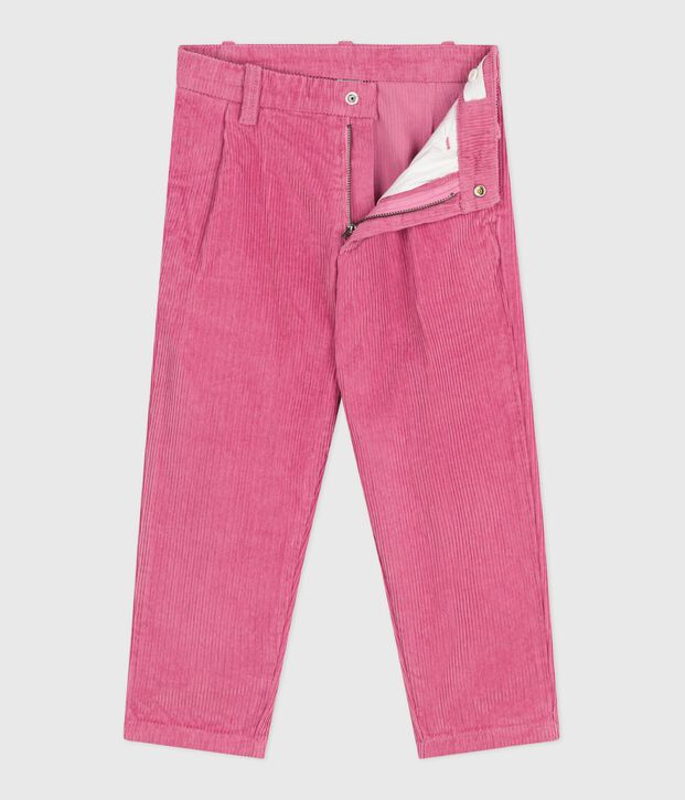Pantal&oacute;n infantil liso de pana rosa