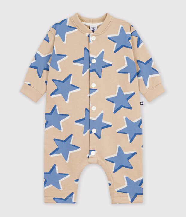 Mono largo de algod&oacute;n con estampado de estrellas para beb&eacute; beige/multicolor