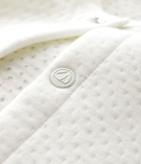 Cárdigan de tejido túbico para bebé niña blanco MARSHMALLOW