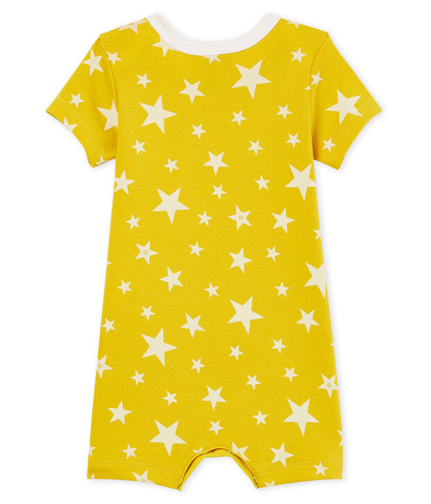 Mono corto de punto para beb&eacute; ni&ntilde;o amarillo/blanco