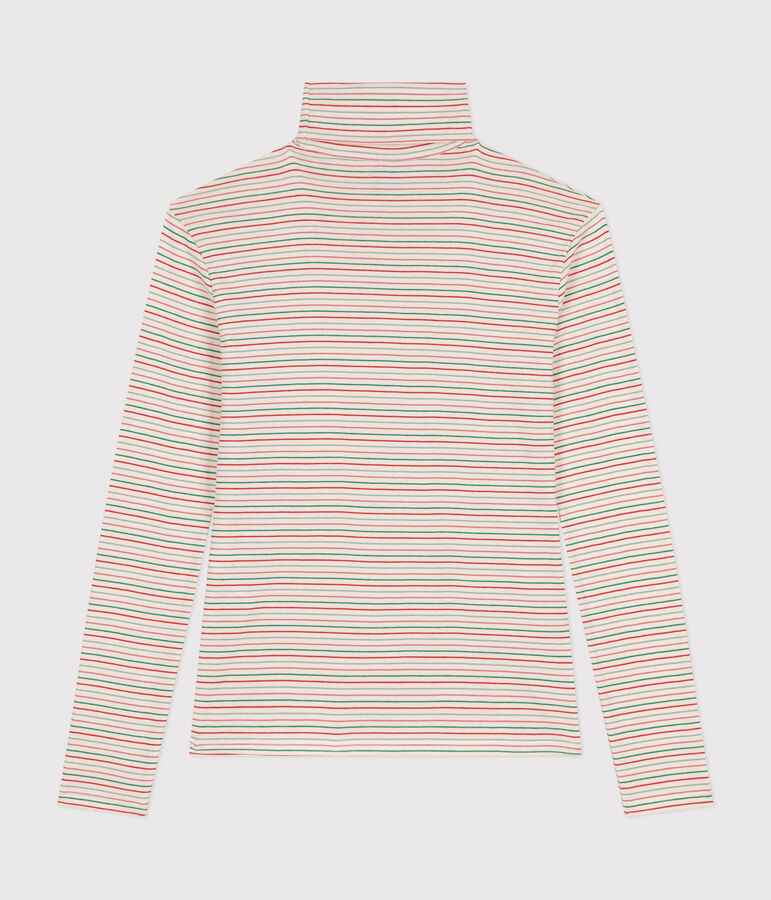 Camiseta Iconique de cuello vuelto de algod&oacute;n para mujer crudo/multicolor