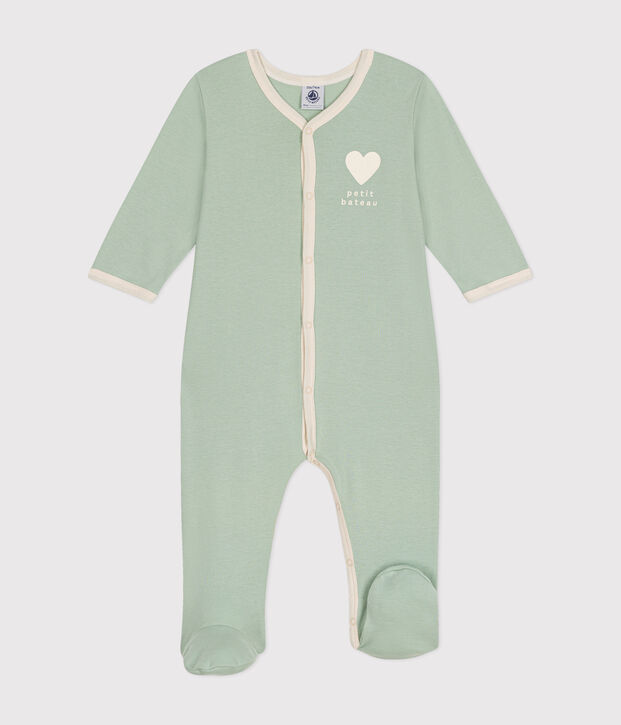 Pijama de algod&oacute;n para beb&eacute; verde