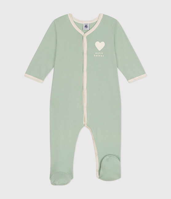 Pijama de algodón para bebé verde HERBIER