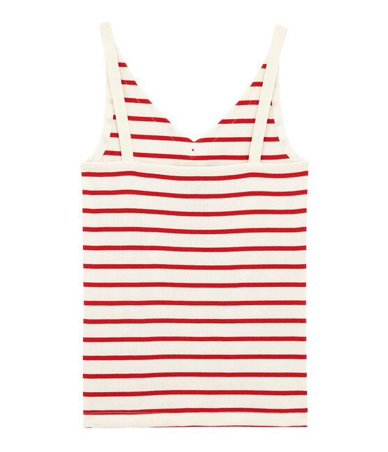 Camiseta de tirantes 100 anos de la braguita mujer beige COQUILLE/rojo TERKUIT