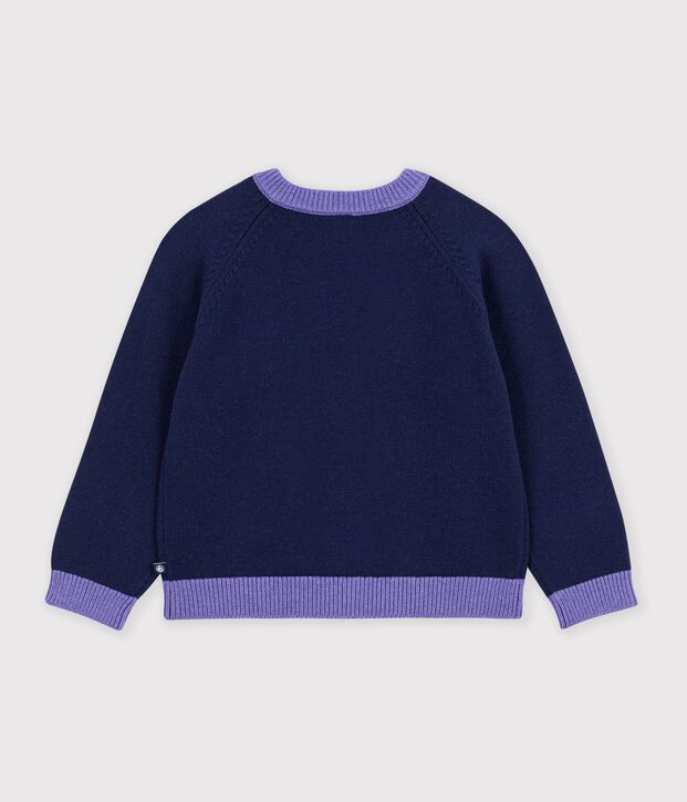 C&aacute;rdigan infantil liso de lana y algod&oacute;n SOIR