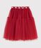 Falda infantil lisa y larga de tul rojo