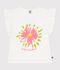 Camiseta infantil de manga corta de algod&oacute;n blanco