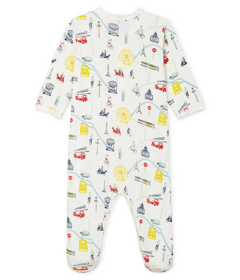 Pijama de punto para beb&eacute; ni&ntilde;o blanco/multicolor