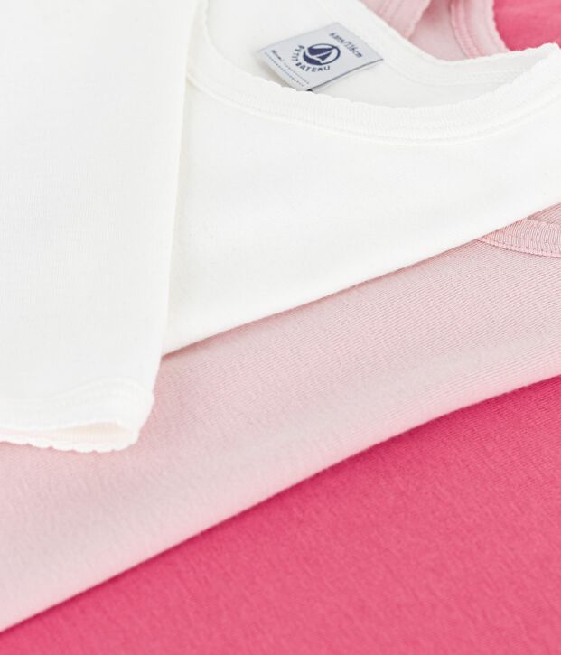 Juego de camisetas infantiles lisas de algod&oacute;n de manga larga multicolor