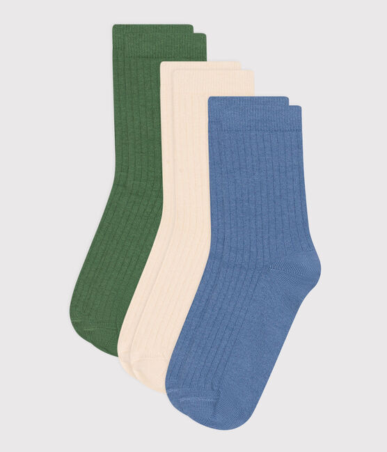 3 pares de calcetines infantiles lisos de algodón variante 1