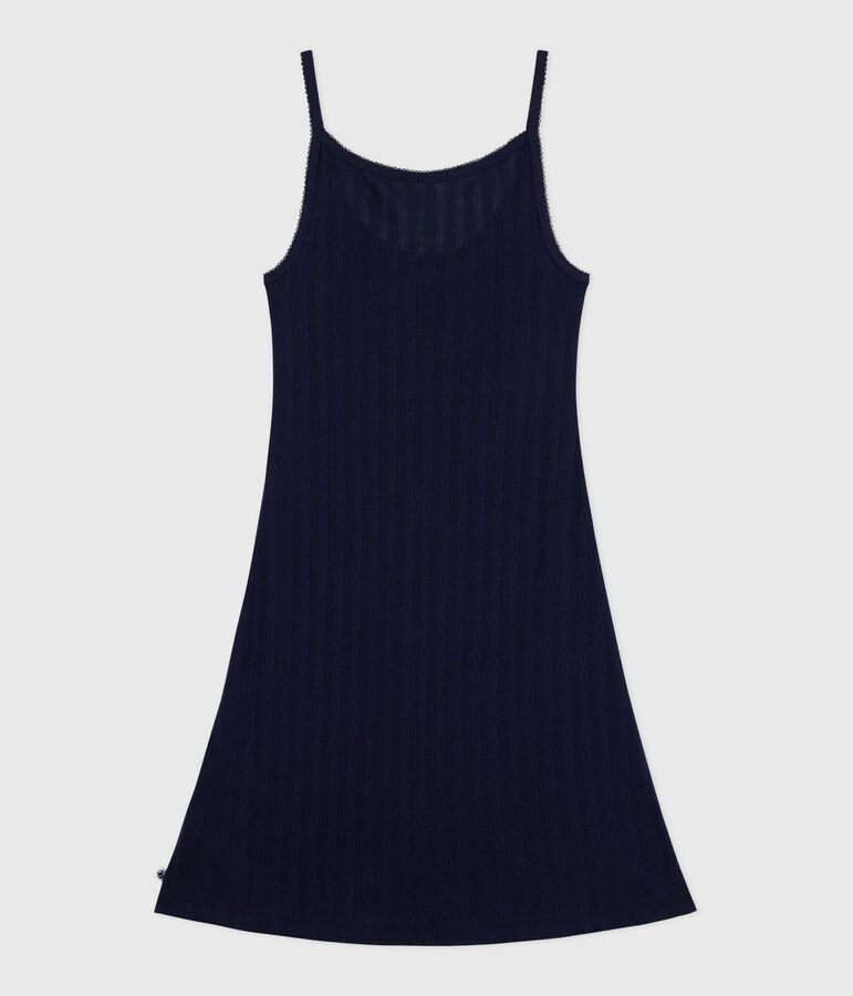 Camis&oacute;n de algod&oacute;n calado para mujer azul SMOKING