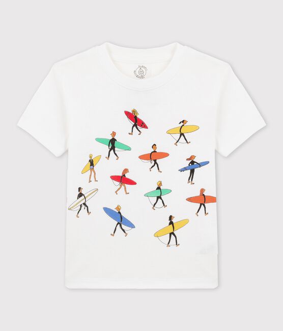 Camiseta de algodón orgánico de niño/niña blanco ECUME