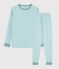 Pijama de rayas azules de punto unisex azul TIKI/blanco MARSHMALLOW