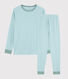 Pijama de rayas azules de punto unisex
