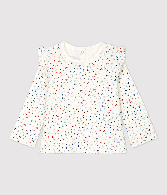 Blusa de algodón de bebé. blanco MARSHMALLOW/blanco MULTICO